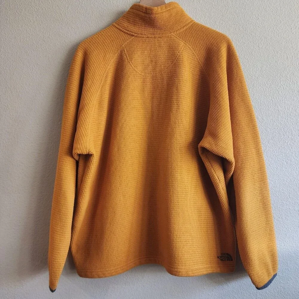 The North Face A5 Series Pullover Mens Large Yellow Quarter Zip Waffle Fleece
